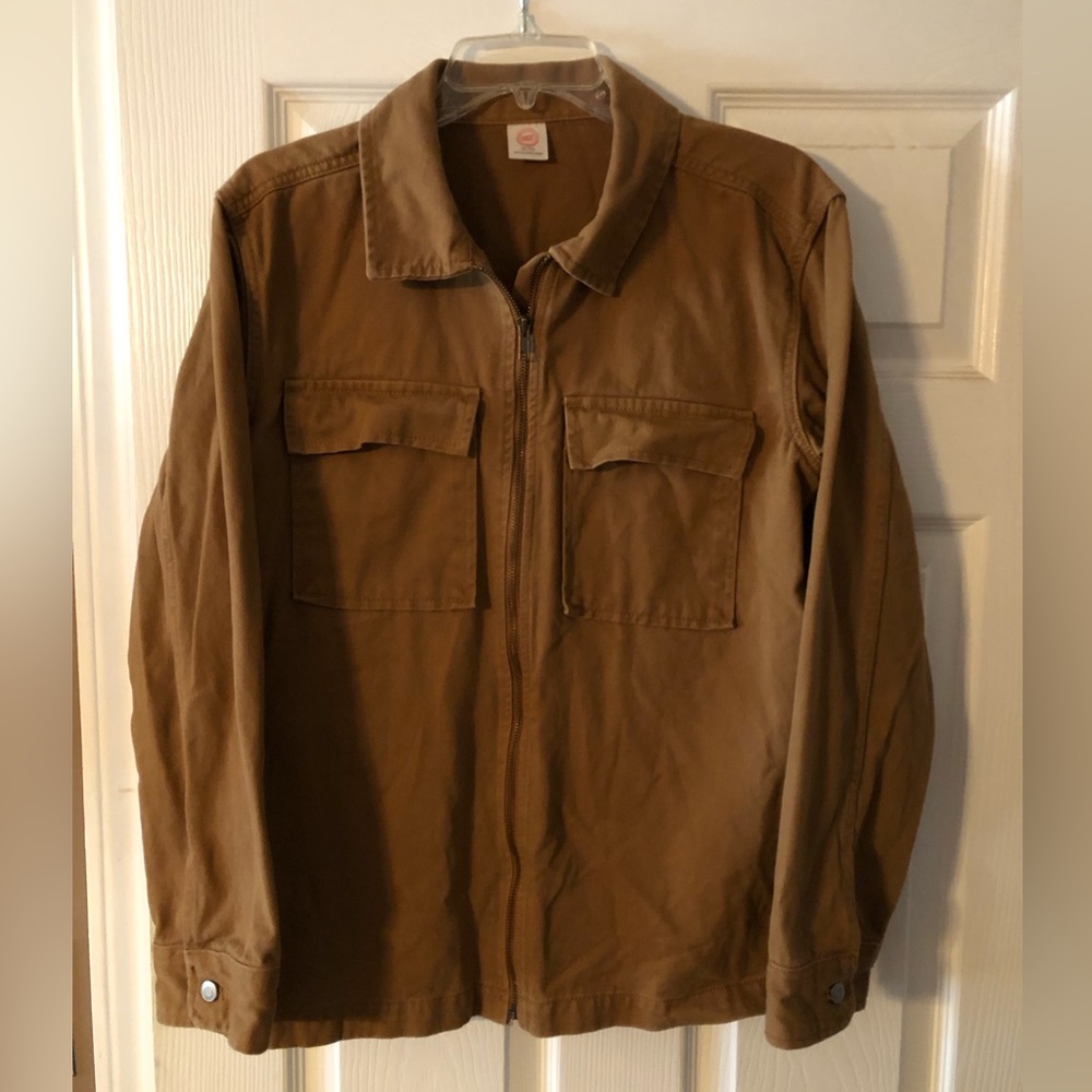 Women’s Vintage Wonder Nation Lightweight Zip-up 2-Pocket Jacket in Tan XXL (18)